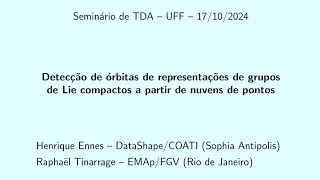 UFF - Detecção de órbitas de representações de grupos de Lie compactos a partir de nuvens de pontos