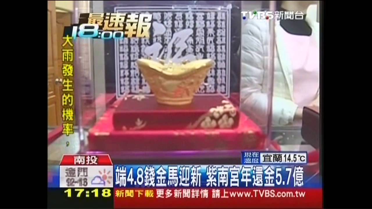 端4.8錢金馬迎新　紫南宮年還金5.7億