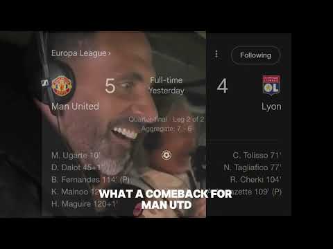 Rio Ferdinand reaction Man Utd vs Lyon (Europa League)