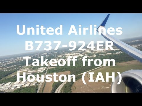 United Airlines Boeing 737-924(ER) [N68817] Takeoff from Houston (IAH) Video