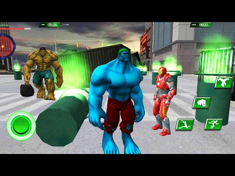 Incredible Monster Hero Vs Spider Vs Yellow Hulk Vs Captain Hero Vs Batman City Battle - GamePlay HD