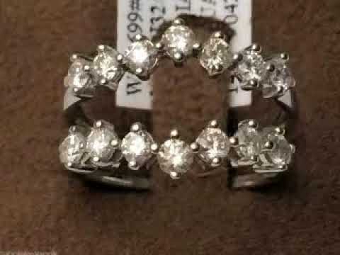 1ct 14 Round Diamonds Solitaire Enhancer Guard Wrap 14k White Gold