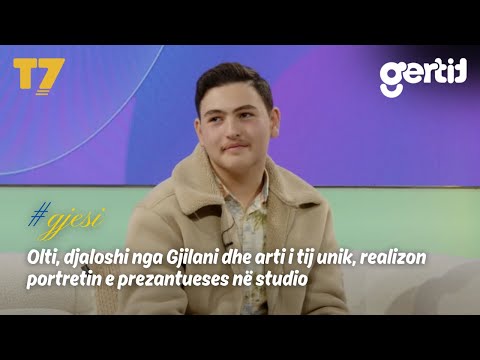 Olti, djaloshi nga Gjilani dhe arti i tij unik, realizon portretin e prezantueses në studio | T7