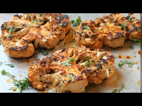 How To Make Roasted Cauliflower Steaks & Cilantro Chimichurri Sauce