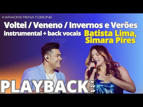 VOLTEI + VENENO + INVERNO & VERÕES instrumental + back vocais   BATISTA LIMA PLAYBACK DEMONSTRAÇÃO