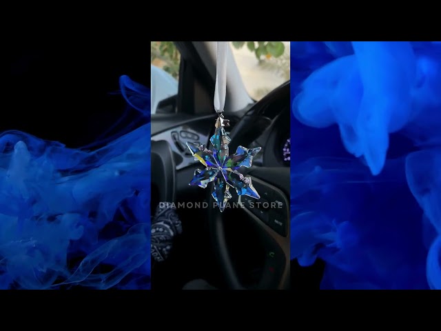 تعليقة كريستال للسيارة والمنزل بشكل حبة ثلج ملون