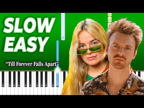 Ashe & FINNEAS - Till Forever Falls Apart  (Slow Easy Piano Tutorial)
