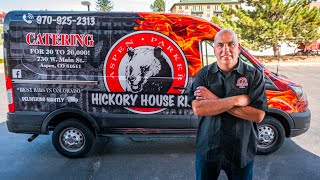 Full wrap Bold & Vibrant on a Ford Transit for Hickory House Ribs installed by Wrapmate in Aspen, CO
