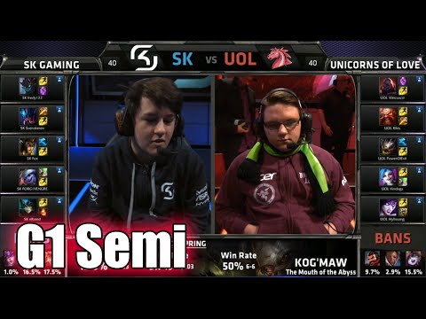 SK Gaming vs Unicorns of Love | Game 1 Semi Finals S5 EU LCS Spring 2015 playoffs | SK vs UOL G1