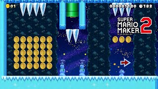 [マリオメーカー2] ツララの下のクッパ (Ice Cave - [Super Mario Maker2])