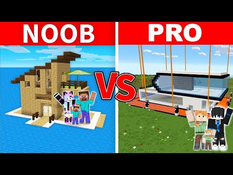 Minecraft NOOB vs PRO: SAFEST SECURITY HOUSE BUILD CHALLENGE TO PROTECT FAMILY