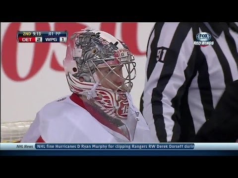 Jimmy Howard Flashes the Leather Like a Boss! 04NOV13