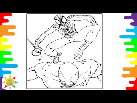 SPIDERMAN vs VENOM Coloring Page | Spiderman Coloring| Markvard - Tonight | VLOG NCM