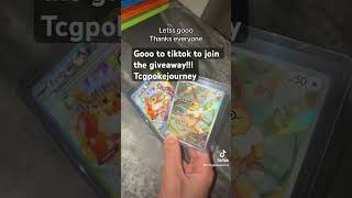 Giveaway Go to my TikTok to join @TCGpokejourney like comment follow #pokemon #viral #pokemoncards #
