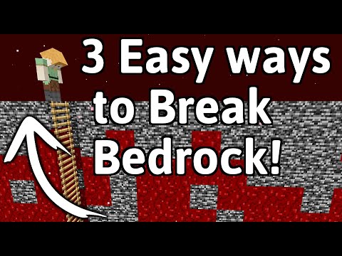 3 Easy ways to Break Bedrock in description! Video