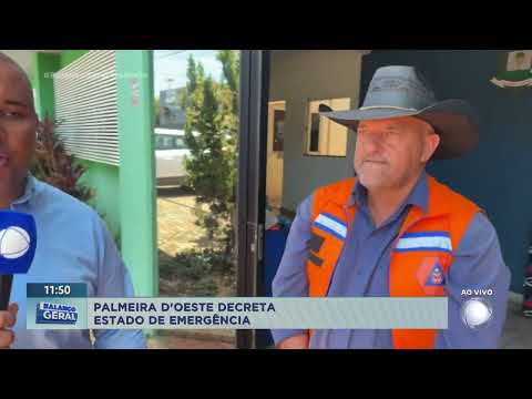 Chuva de granizo atinge Palmeira d'Oeste e deixa famílias desalojadas