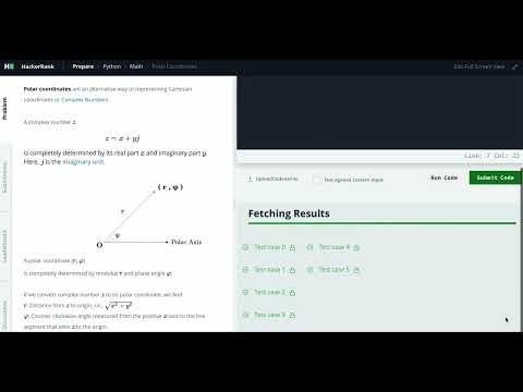 Hackerrank Python Solution 7 Math Python Polar Coordinates