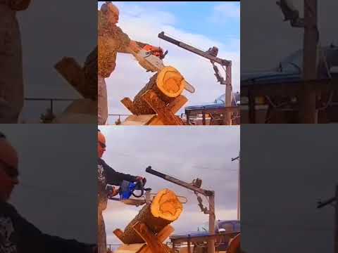 Neo-tec ported first cut 72cc 381 vs Holzffarma g466 76.5cc stock with mini pipe fully broke in