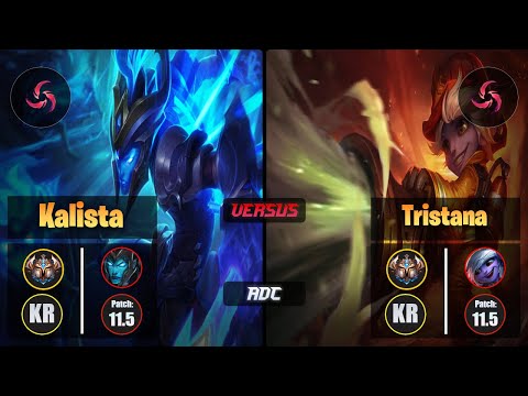 Challenger KALISTA [Hail of Blades] (ADC) VS  TRISTANA - Challenger KR Patch 11.5