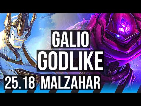 GALIO vs MALZAHAR (MID) | Godlike, 11/3/5, 33k DMG | EUW Master | 25.18