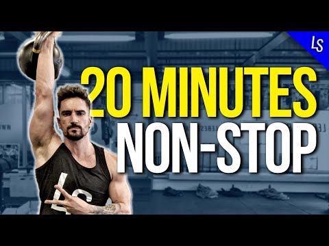 20 Minute NON-STOP Kettlebell Workout for fat loss - (NO TALK WORKOUT #16)