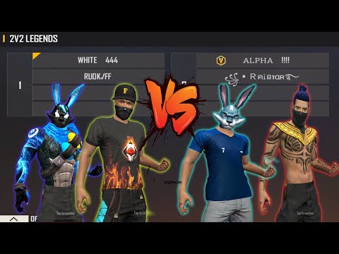 WHITE 444 RUOK FF VS RAISTAR ALPHA FF | 2V2 LEGENDS VS INDIAN SERVER KING - MOST AWAITED MATCH