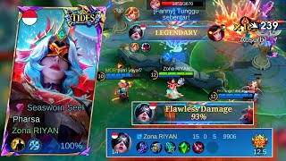 FLAWLESS DAMAGE 🔥| CRAZY BUILD AND EMBLEM PHARSA IS HERE || BEST BUILD PHARSA - MOBILE LEGENDS