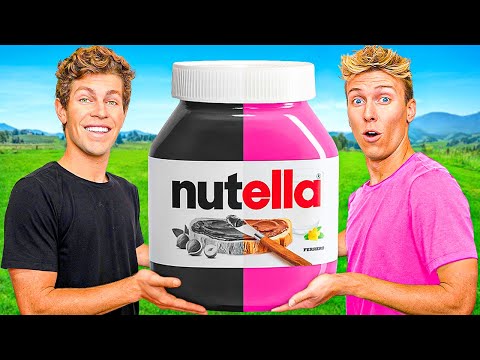 Eating PINK vs BLACK Food Challenge!