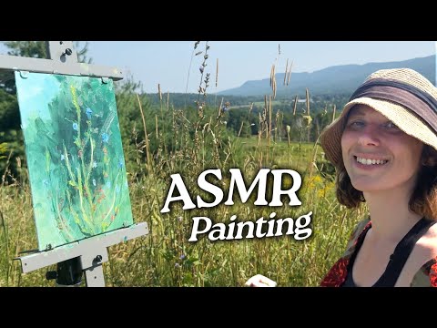ASMR Oil Painting Outdoors | Wildflower Painting (Soft Spoken, 1 Hour)