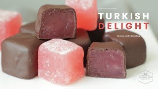 초콜릿 코팅 로즈 터키쉬 딜라이트 만들기 : Chocolate coated Rose Turkish delight : チョコレートローズトキスィディライト | Cooking ASMR