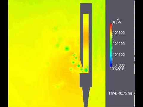 Compressible Navier-Stokes equations - sound generation and sound radiation