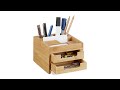 Organiseur de bureau en bambou Marron - Bambou - 13 x 10 x 15 cm