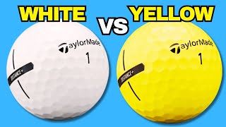 Cutting Open YELLOW vs WHITE Golf Balls! (What’s Inside?)