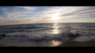 4К видео самый красивый закат на море