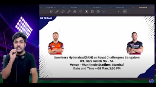 SRH vs BLR Dream11 | SRH vs RCB Pitch Report & Playing XI | Hyderabad vs Bangalore Dream11 - IPL2022
