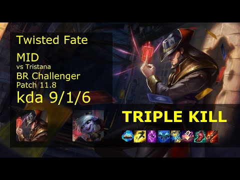 Twisted Fate vs Tristana Mid - BR Challenger 9/1/6 Patch 11.8 Gameplay