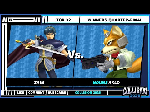 Collision 2025 - Winners Quarters - Zain (Marth) VS Aklo (Fox) - Super Smash Bros. Melee