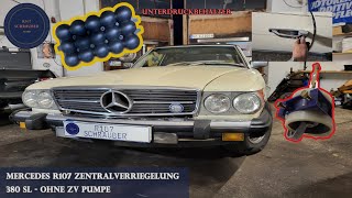 Mercedes R107 380SL: Diagnostyka centralnego zamka i przewodów podciśnienia