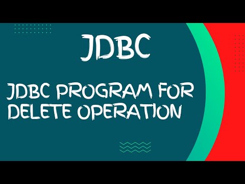 Jdbc Program For Delete Operation Jdbc Tutorial Advanced Java Tutorial