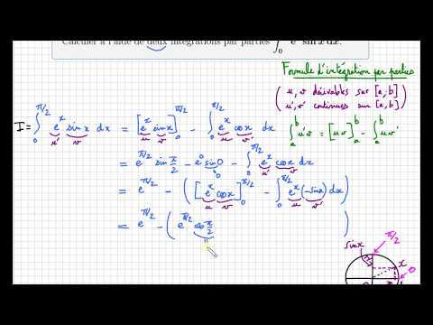 2 integrations by parts to calculate the integral ∫e^xsin(x) • A classic - Terminale S MPSI L1