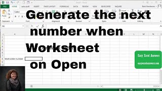 Automatically generate the next number when Worksheet on Open in Excel