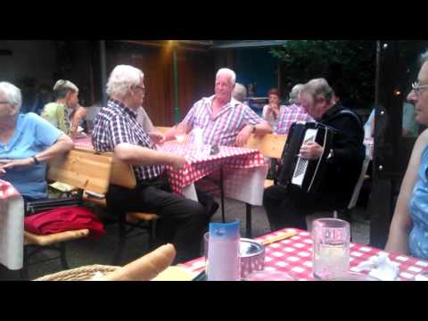 Gerhard Heger (singer) and Herbert Bäuml (Akkordeon) are performing at an old viennise "Heurigen"