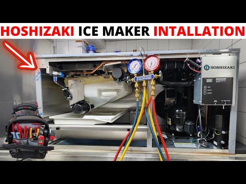 HVACR: Hoshizaki Ice Maker Installation (How To Install Hoshizaki Ice Maker) Square Cuber Ice Maker