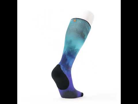 Ski Targeted Cushion Compression Print OTC Socks col. Black