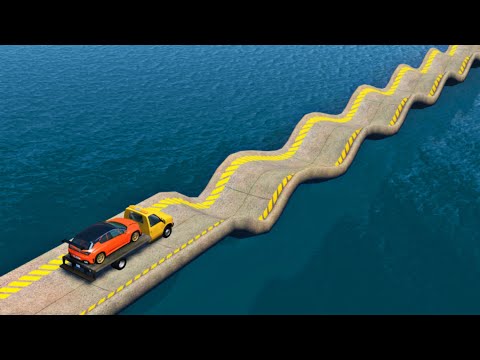 Cars vs Wave Bridge - BeamNG.Drive - Golden Host