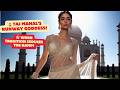 Ivory Maharani Royal Indian Saree Elegance In Front Of The Taj Mahal Haute Couture Runway Showcase