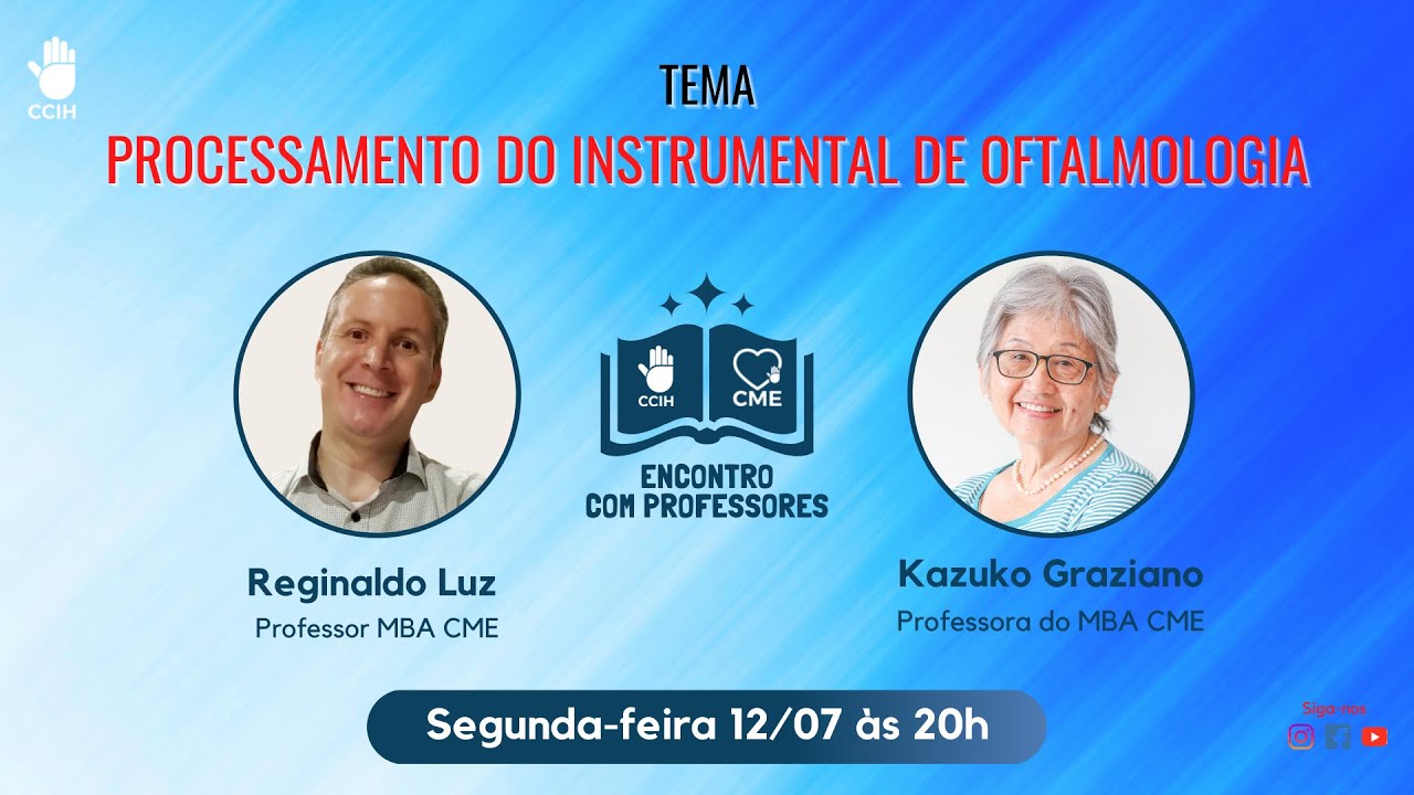 Processamento do instrumental de oftalmologia