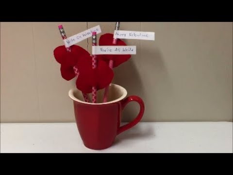 Valentines Heart Pencil Favor