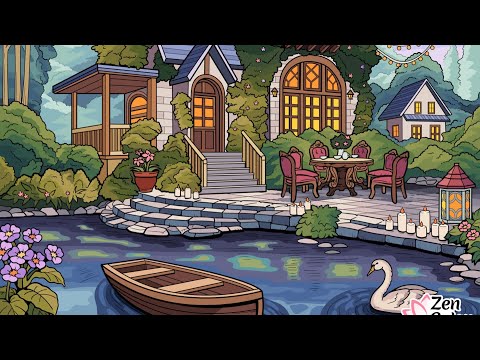 Zen Color app Paint by Numbers Big Lake House Swan Lake Colour with me #relaxing #coloring #book - YouTube