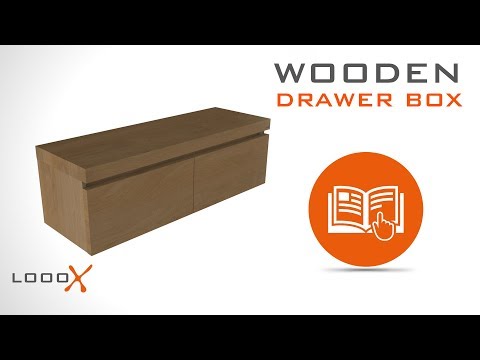 Looox Wooden Drawer Box 100 cm met 1 lade, eiken old grey